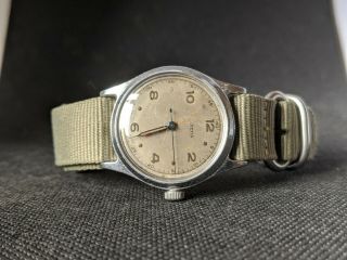 German WW2 Helvetia Dienstuhr White Rare Military Watch For Repair 3