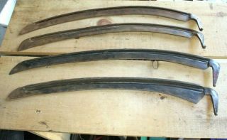 4 Vintage Antique Sickle Scythe Blades Primitive Tools 28 " To 30 " Kelly