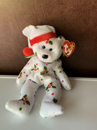 Teddy™1998 Holiday Bear Ty™ 5th Gen Beanie Baby Retired With Errors Very Rare