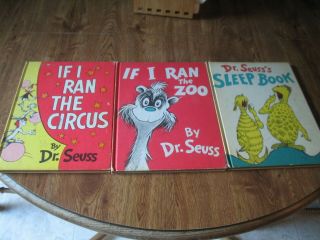 (3) Dr.  Seuss Books 1956 If I Ran The Circus - 1950 Ran The Zoo - 1962 Sleep Book