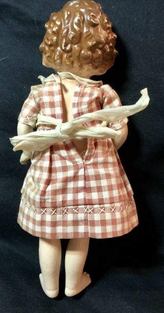 VINTAGE 1930s COMPOSITION 7.  5” SHIRLEY TEMPLE DOLL,  Molded Hair,  Japan Unsigned 3