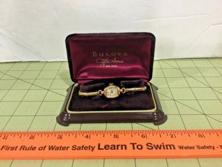 Vintage Ladies Bulova Watch & Case,  As - Is,