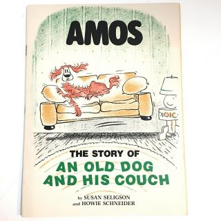Amos " The Story Of An Old Dog And His Couch ",  Rare Vintage Childrens 