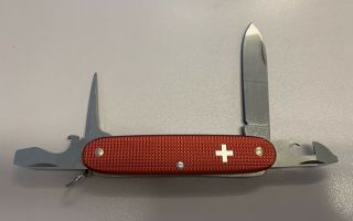 Rare Victorinox Swiss Army Knife Elinox Red Alox Pioneer,  Old Cross,  Vintage