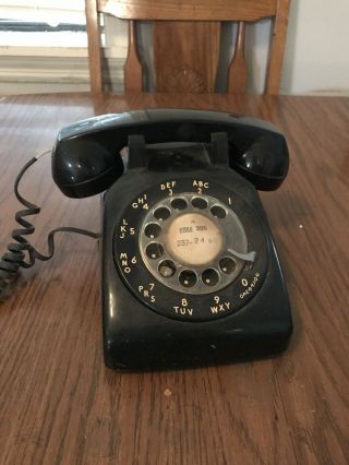 Vintage Rare Estate Find - Black Rotary Desk Phone Western Electric Bell System