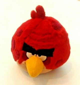 Rare 5  Angry Birds Big Brother Terence Plush Toy Red Purple Spots With Sound