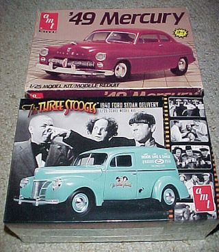 Two 1940s Plastic Model Car Kits In 1/25th Scale,  Amt 