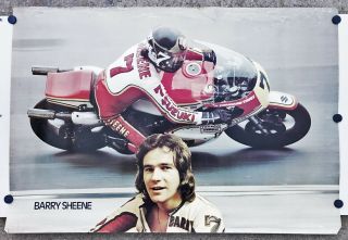 Very Rare Barry Sheene Motorcycle Poster 1977 Suzuki 500 Xr Grand Prix