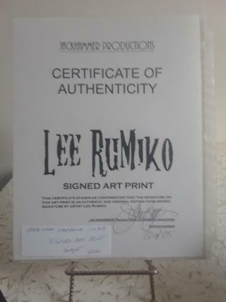 Rare Anime Vampirella Lee Rumiko Signed Art Print 20 of 25 2