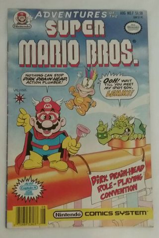 Adventures Of The Mario Bros 7 Valiant Nintendo Brothers Comic Book Rare