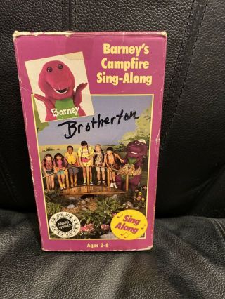 Barney’s Campfire Sing - Alongs Vhs Rare Purple Dinosaur Video Lyons Group Kids