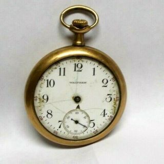 Antique 1908 Waltham 16s 15 Jewel Gold Filled Pocket Watch