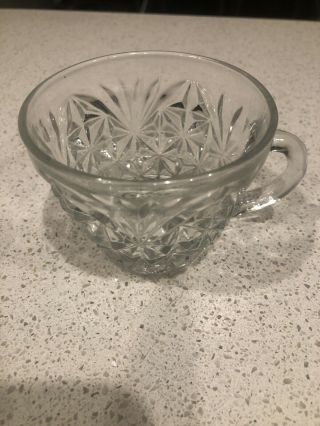 6 Marching Vintage Child Crystal Punch Cups W Handles (set Of 6)
