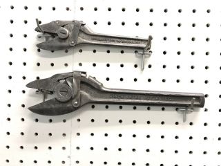 Antique Vintage Tools Rare Richards Manufacturing Co.  Shark Wrenches 8 " & 12 "