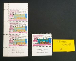 Israel 1977 Rare Error,  Vertial Strip Of 3 Stamps Color Disorders,  Mnh,  N142