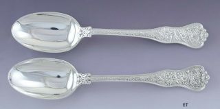 Rare Pair Tiffany & Co Sterling Silver Olympian Teaspoons Old Production