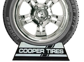 Vintage Cooper Tires Display Rack Stand Rare Retired Racing Stripe Logo