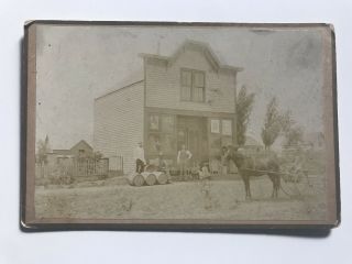 Rare Antique Mexico Missouri Store Front With People Cabinet Photo