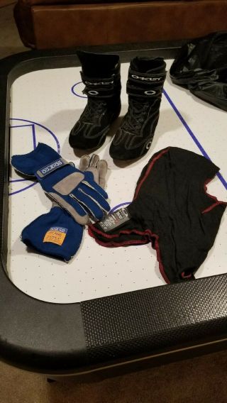 Ultra Rare Oakley Carbon X Racing Boots Size 10 / Hood / Sparco Gloves L