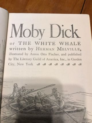 MOBY DICK Herman Melville 1949 Hardcover Rare Illustrated by Anton Otto Fischer 2