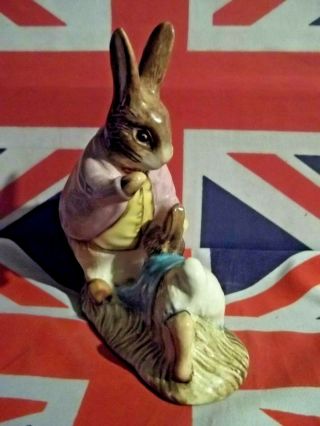 Bp3b Mr.  Benjamin Bunny & Bad Peter Rabbit Beatrix Potter Figurine Beswick Rare