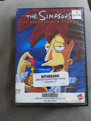 The Simpsons Season 17 Dvd 4 - Disc Set Seventeenth 17th Tv Show Rare Ex - Library
