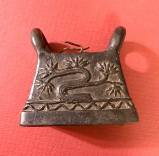 Antique Bronze Bell From Burma,  With Well Executed Image Of Tree In Blossom