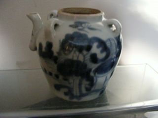Antique Vintage Chinese Ceramic Porcelain Spout Tea Pot Wine Pourer