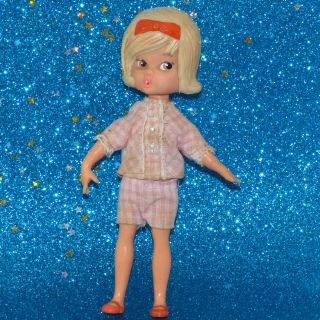 Hasbro 1965 Dolly Darlings SHARY TAKES A VACATION hat box doll molded head 3