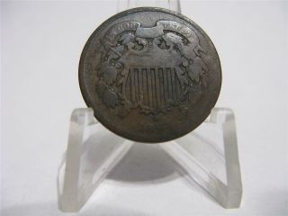 Very Rare 1864 2 Cent Civil War Era Coin Fine Nfm889