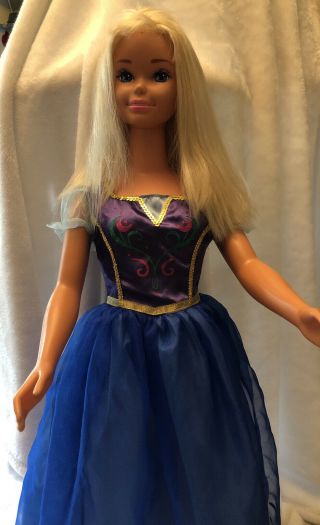 Vintage Mattel 1992 My Life Size Barbie 3 Ft Dress Up Doll W/ Frozen Gown