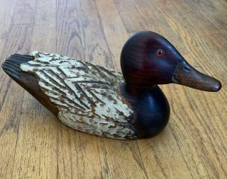 Vintage Leo Koppy Rare Wood Duck Decoy Hand Carved Signed Disney Made In Usa