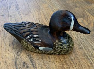 Vintage Leo Koppy Rare Wood Duck Decoy Hand Carved Signed Disney 1981 Made Usa