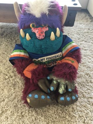 Vintage 1986 My Pet Monster Football,  Amtoy,  Shackles,  Handcuffs & Jersey.  Rare