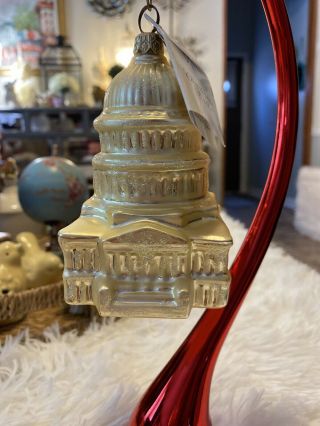 Rare Christopher Radko Glass Christmas Ornament The Capital Dome