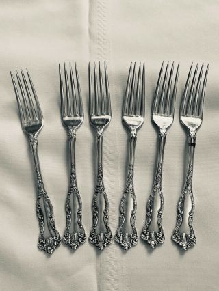 Wm Rogers And Sons International Oxford Silverplate 7 " Set Of 6 Forks Silverware