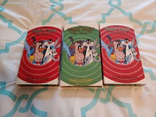 The Looney Tunes Video Show Vhs 1,  2,  And 3 - Never Played - Exc Cond - Rare
