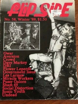 Rare Flipside 89 Mag Social Distortion Gwar Sonic Youth Dri Gi Sham 69 Punk Rock