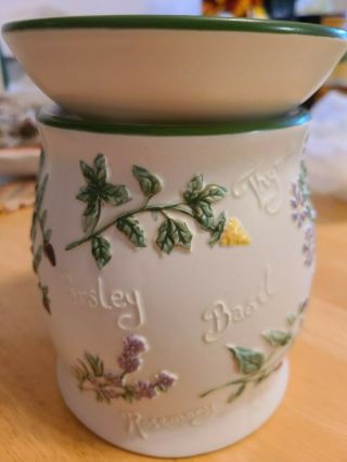 Yankee Candle Electric Ceramic Wax Warmer Vintage Herb Pattern With 28 Tarts