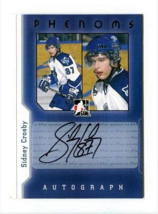 2006 Itg Phenoms Autographs Sc01 Sidney Crosby (in The Game) Sp Rare Sca - 1