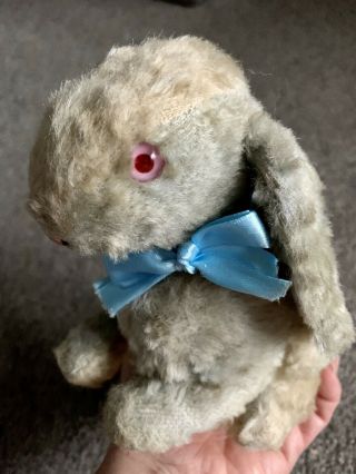 Rare Steiff Blue Mohair Bunny Rabbit 5” Tall Jointed Head No Id Look No Res