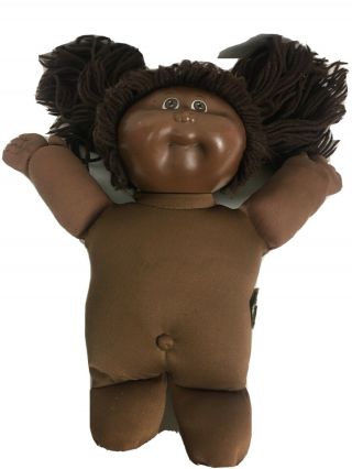 1982 Cabbage Patch Kid 16 " Black African American Girl Doll Long Brown Hair