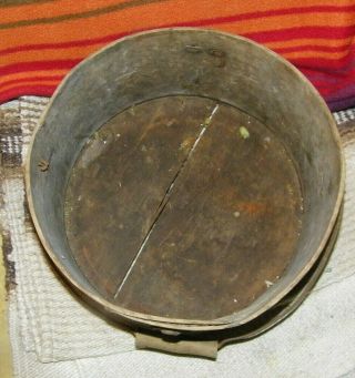 Vintage Antique Bent Wood Bucket With Handles 11 " Wide 6 " High Barn Maine Find