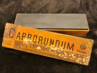 Vintage Knife Sharpening Stone Old Box Rare Silicon Carbide Carborundum