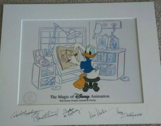 The Magic Of Disney Animation 1999 Signed Donald Duck Cel Rare