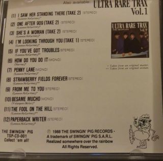 The Beatles Ultra Rare Trax Vol.  2 CD (1988) Swingin ' Pig 12 tracks GD,  shp 3
