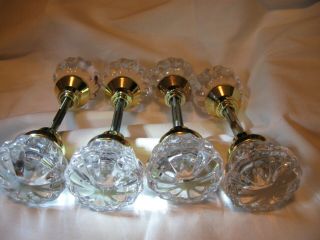 Glass Door Knobs Set Of 4.  Puffy Flower Style