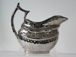 Silver Lusterware Creamer,  Early 19th C.  Ceramic.
