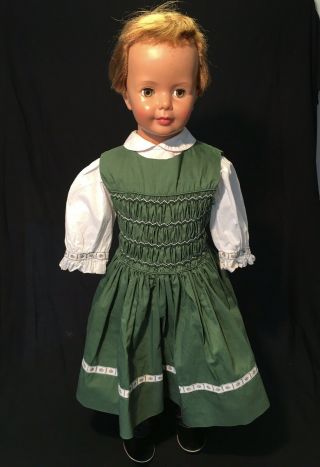 Vintage Dress For Ideal Patti Playpal Fits 35” Doll Polly Flinders Hand Smocked