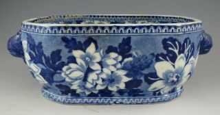 Antique Pottery Pearlware Blue Transfer Rogers Elephant Sauce Tureen 1820